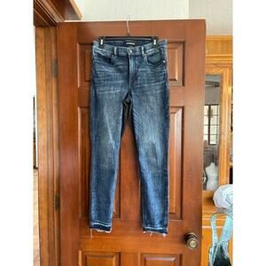 Xpress jeans, stretch, ankle, legging, high-rise color block black blue size 8